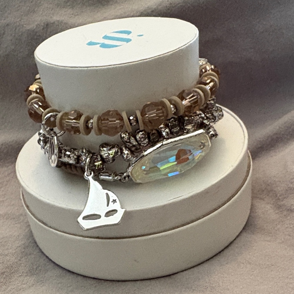 Chic Crystal Charm Bracelet Set